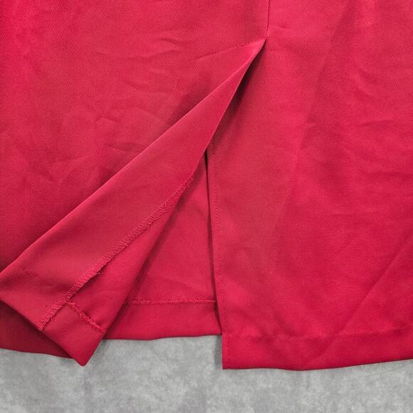 Red Midi Pull On Elastic Split Executive Suit Skirt Plus 14W - Picture 4 of 5